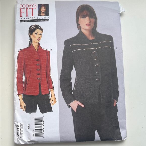 Uncut Vogue Sandra Betzina Uncut Jacket Sewing Pattern V1418 All Sizes - Picture 9 of 9